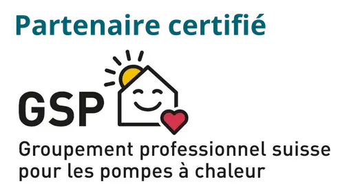 Partenaire certifié GSP, Groupement professionnel suisse pour les pompes à chaleur