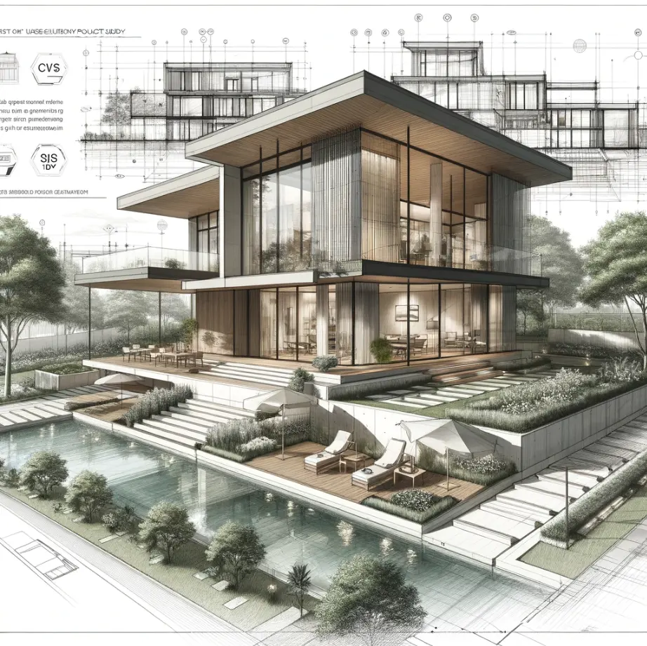 Illustration d'une villa d'architecte